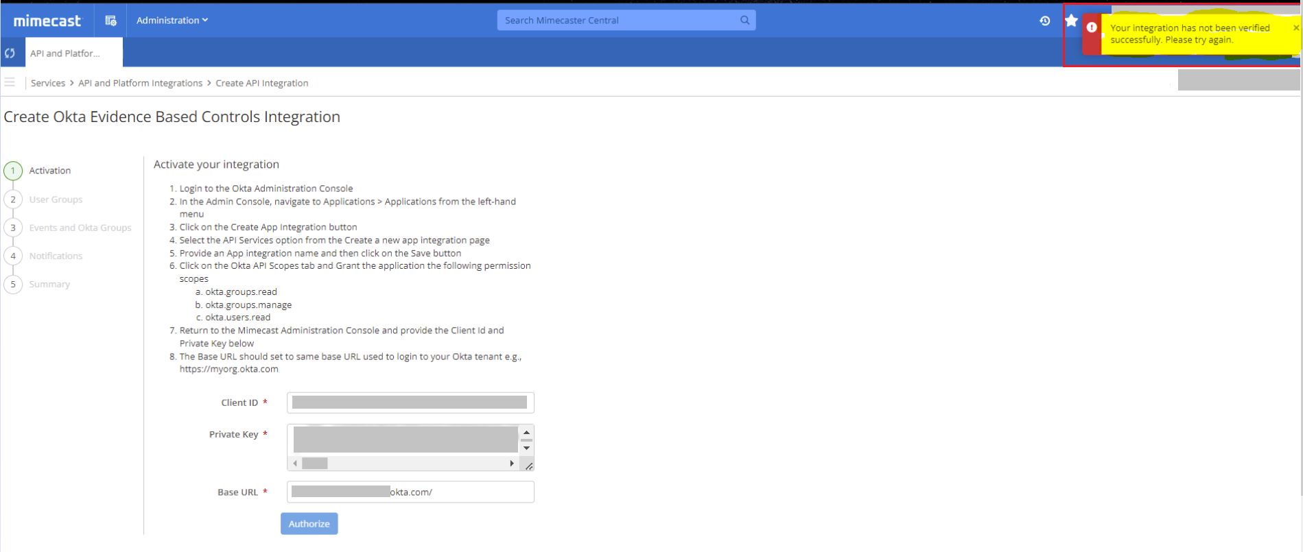 Error Message