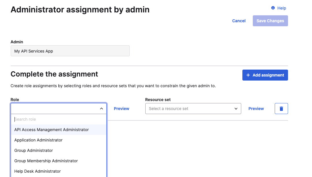 Administrator assignment by admin