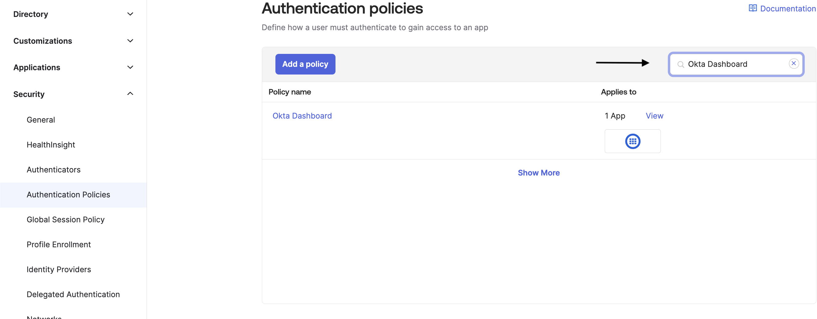 Authentication policies