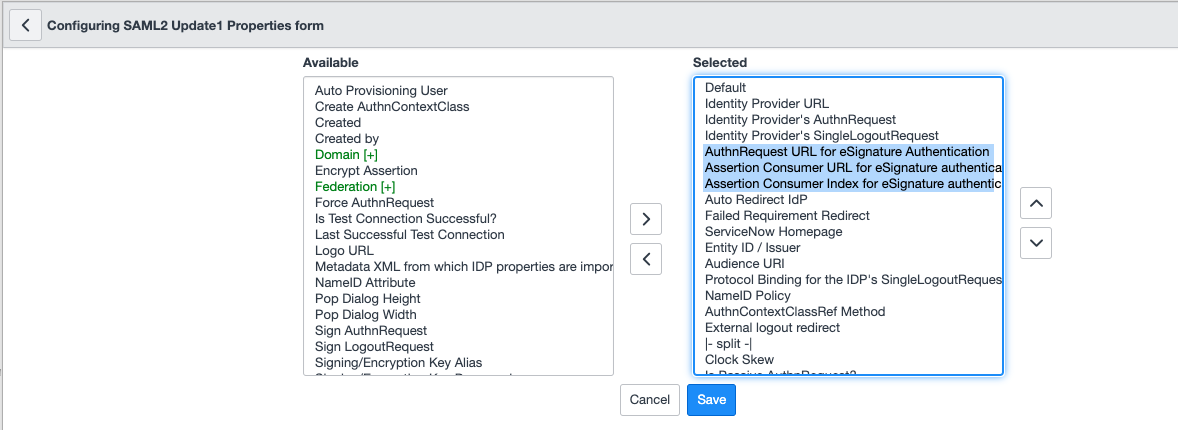 ServiceNow configuration