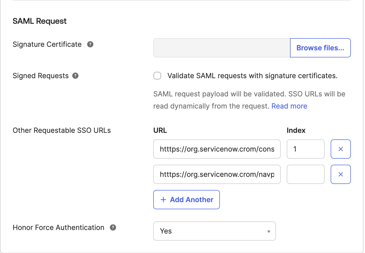 Other Requestable SSO URLs