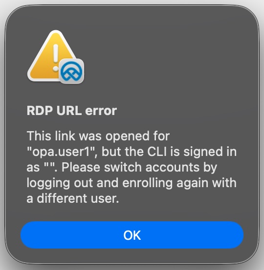 RDP URL Error