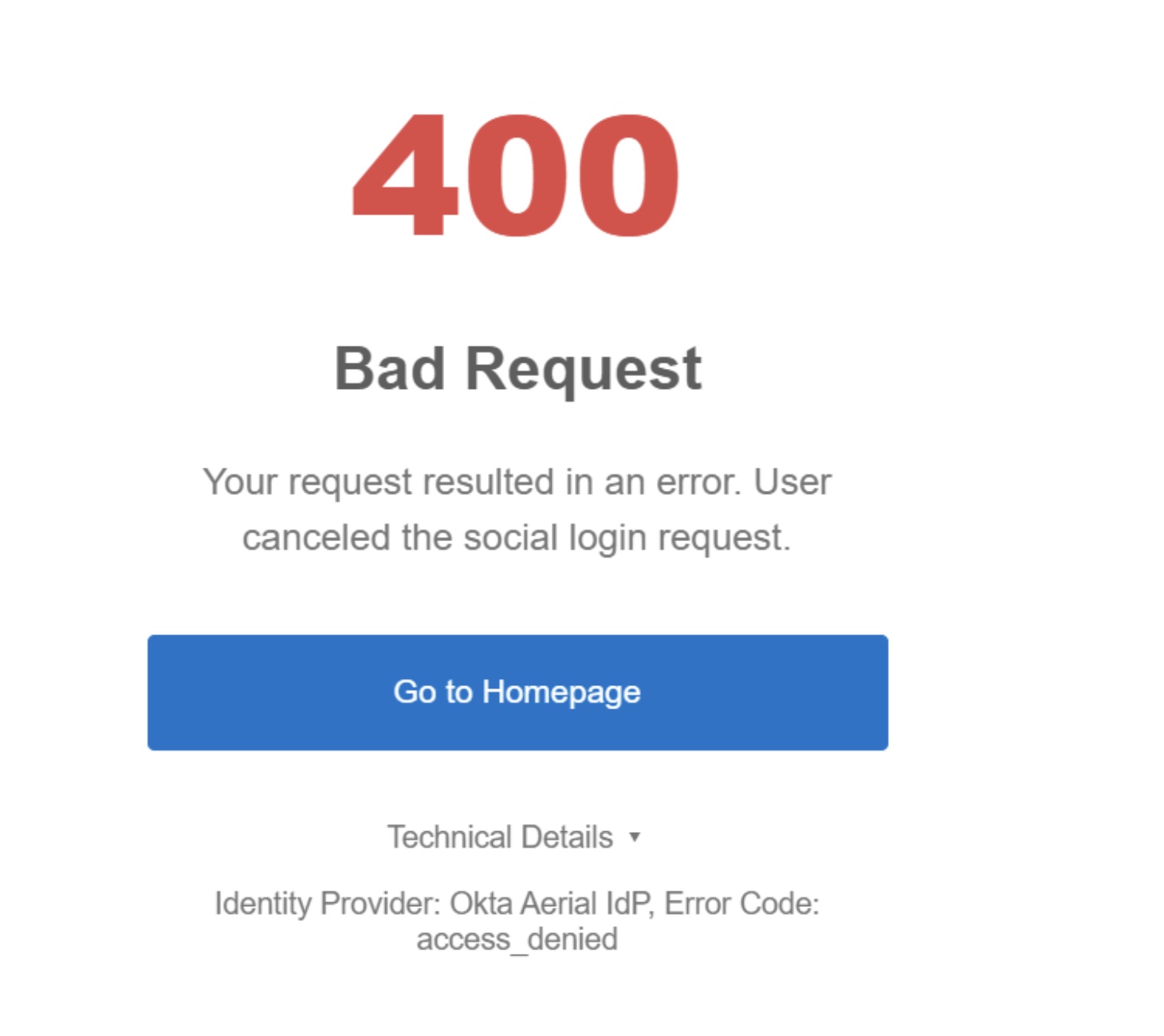 Error message