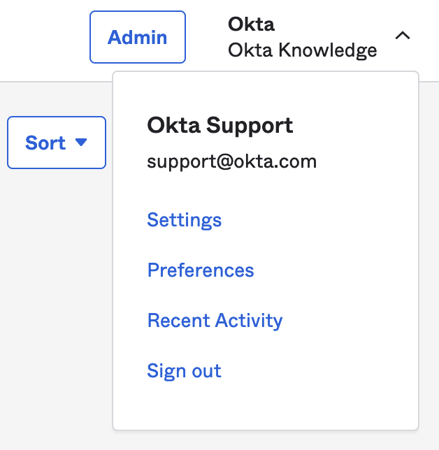 User Menu
