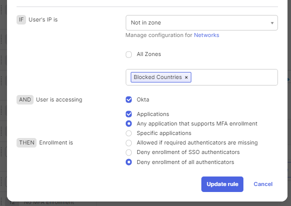 Network  Zone Configuration Example
