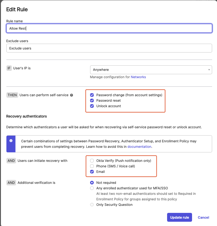 Okta Identity Engine (OIE) password policy rule configuration