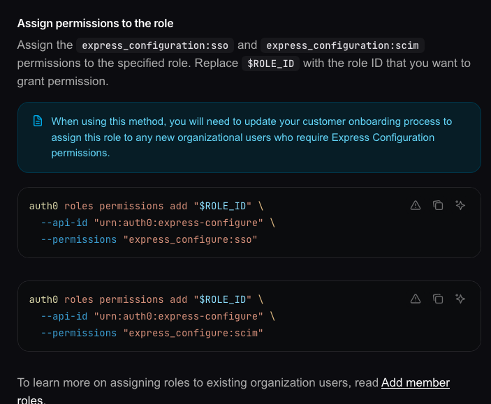 Assign permissions to the role