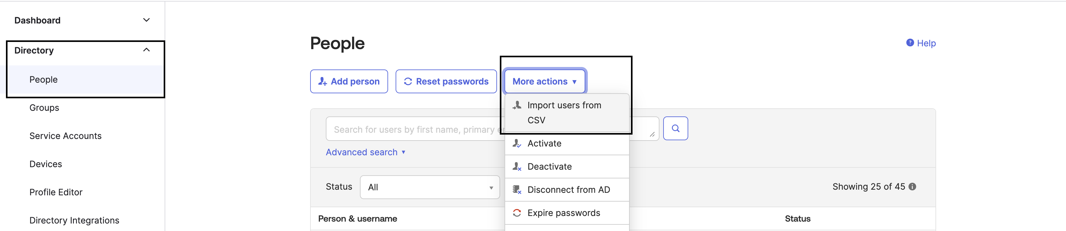 Import users from CSV