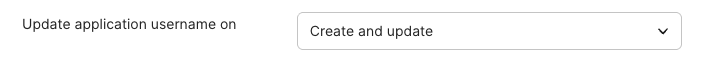 Update application username on