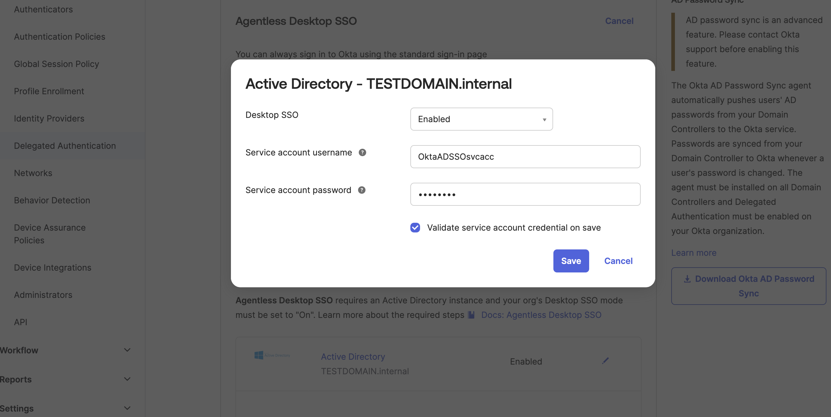 Save the new credentials