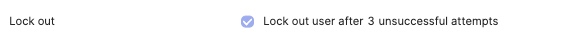 Lock out user after <number> unsuccessful attempts