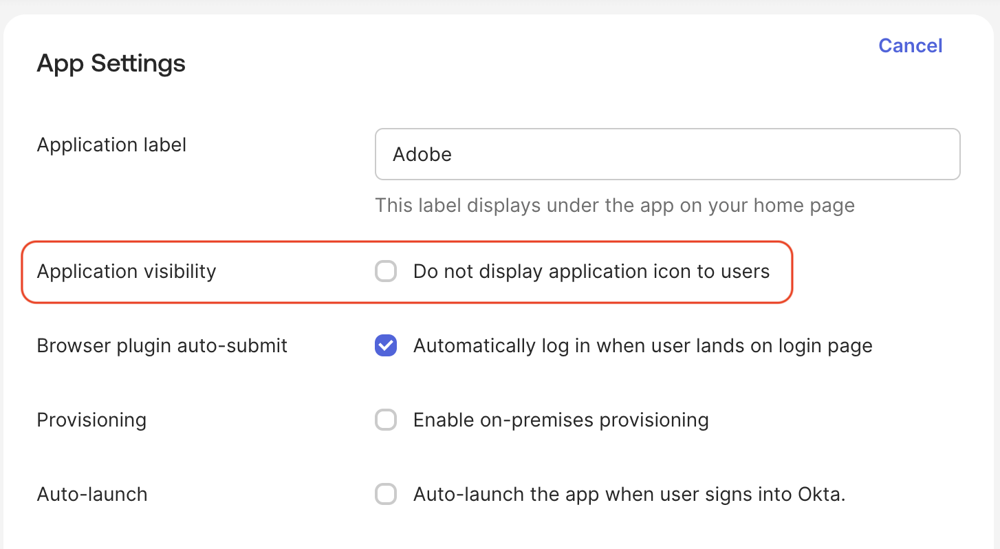 App settings