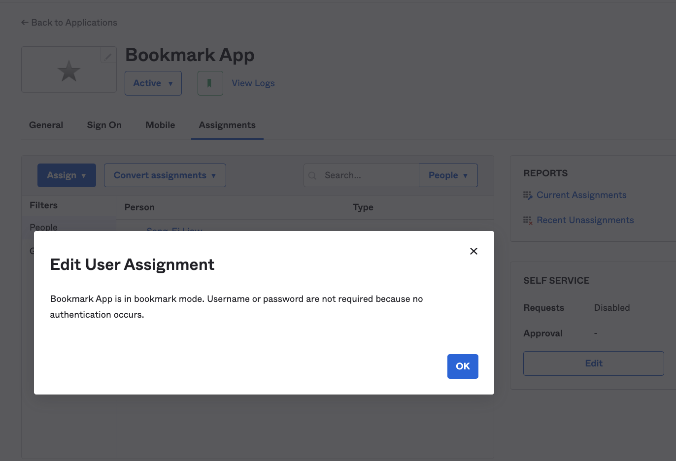 user assignment