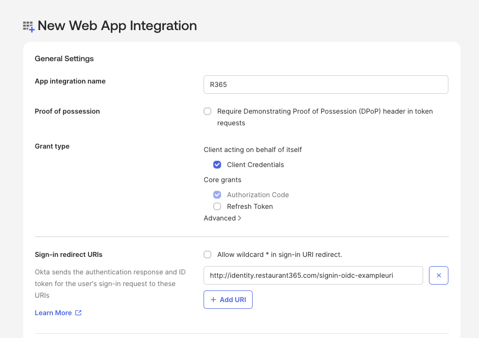 New web app integration