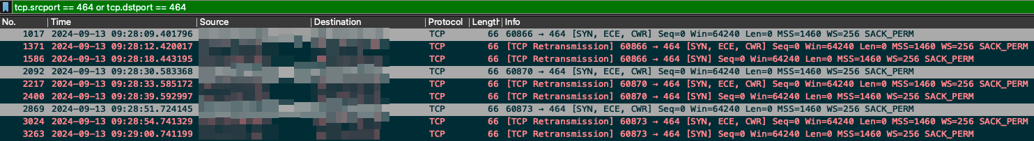 blocked KPASSWD port retries