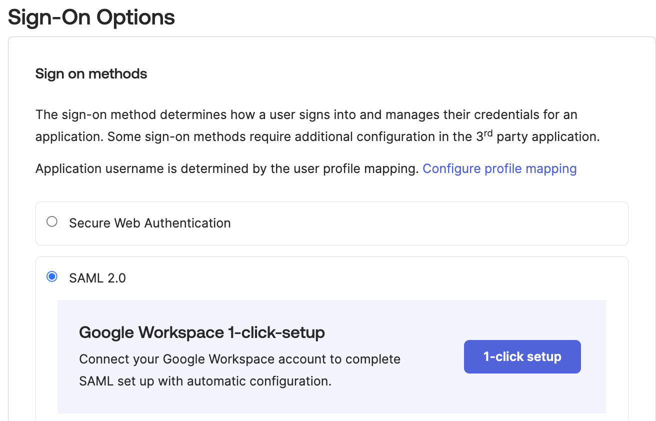 Sign-On Options