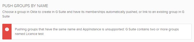 Push Groups Error