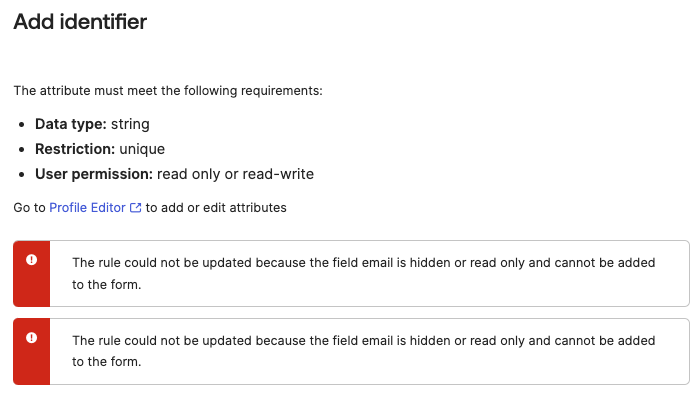 Okta Support - Identifier Error - actions.profileEnrollment ...