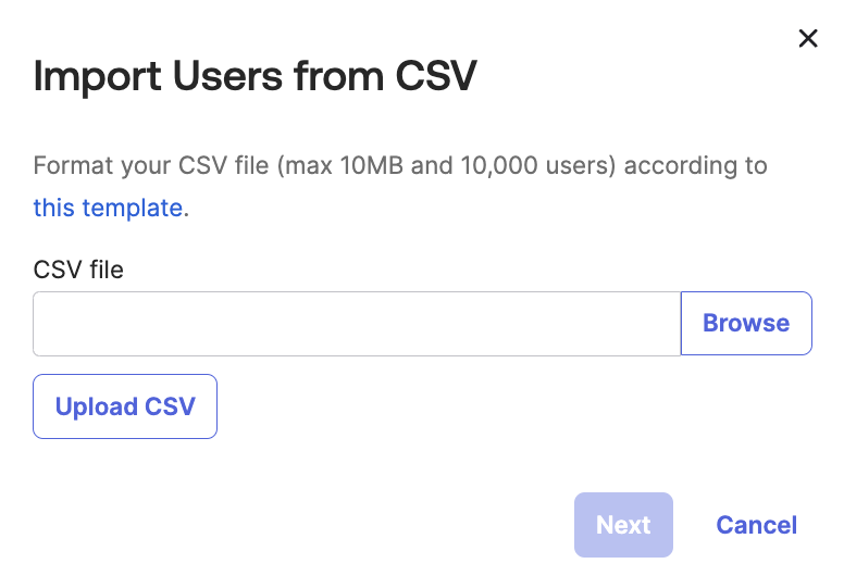 Import users from CSV