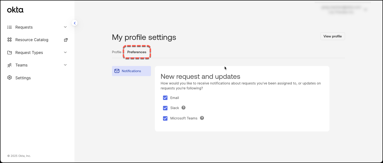 Preferences tab