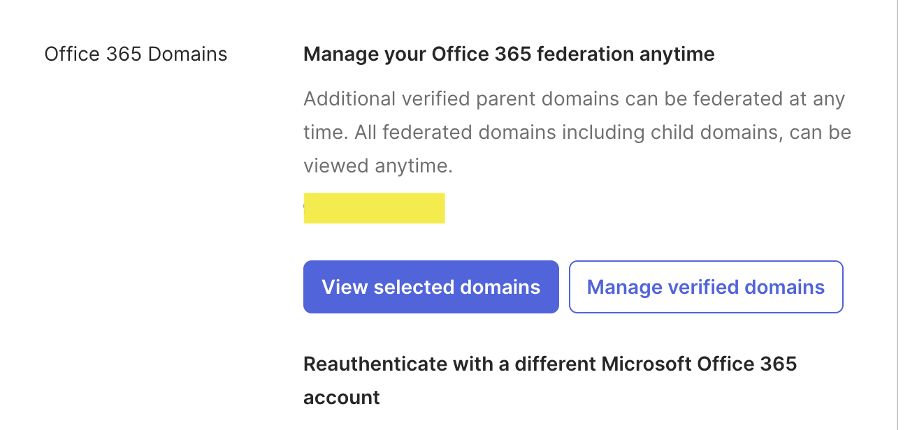 View selected domains