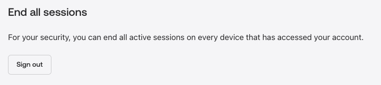 End all sessions