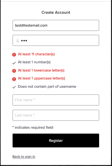 Password Policy that validates the password
