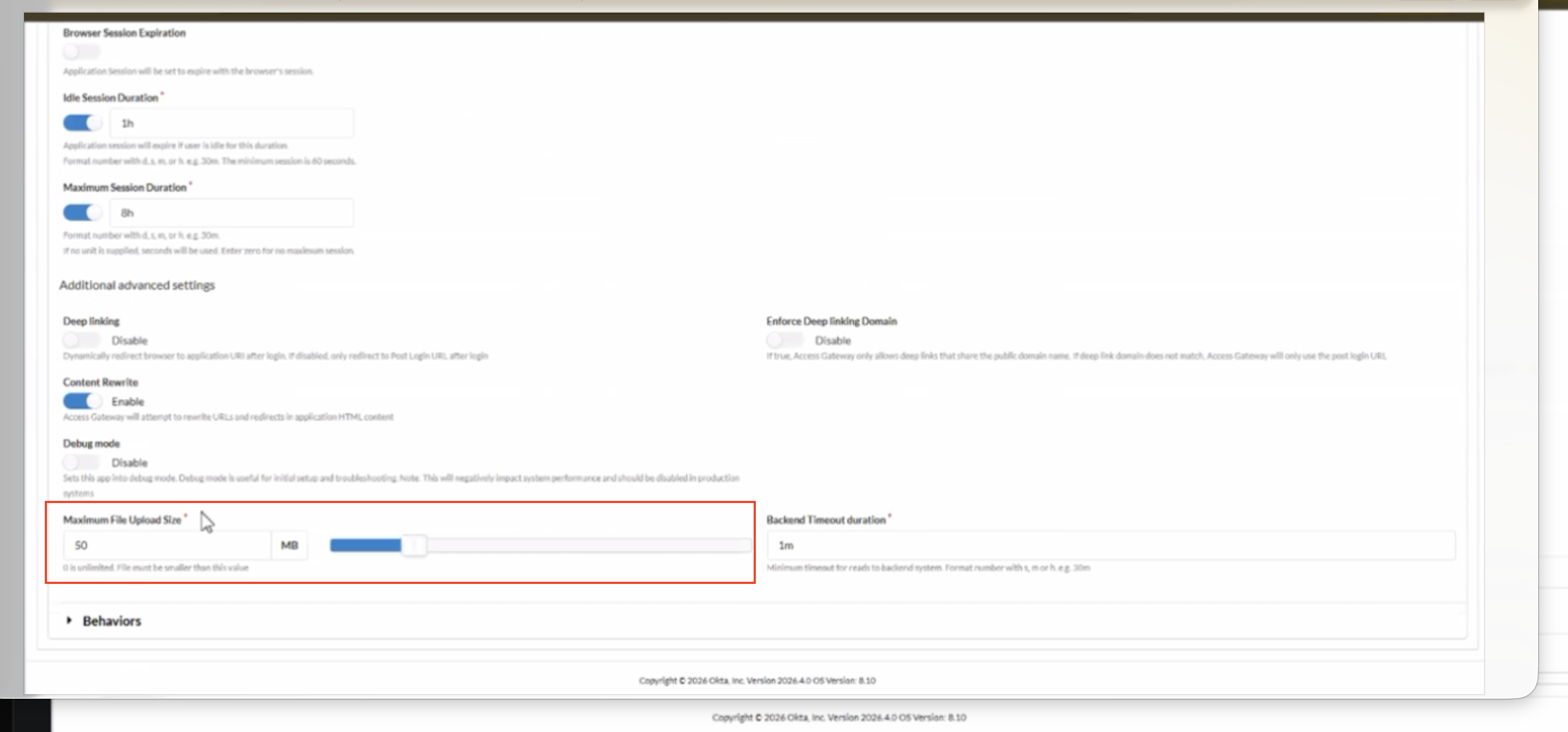maximum file upload size value
