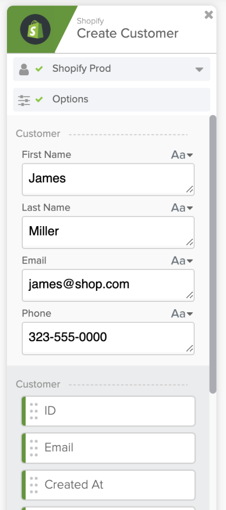 Shopify - Create Customer action