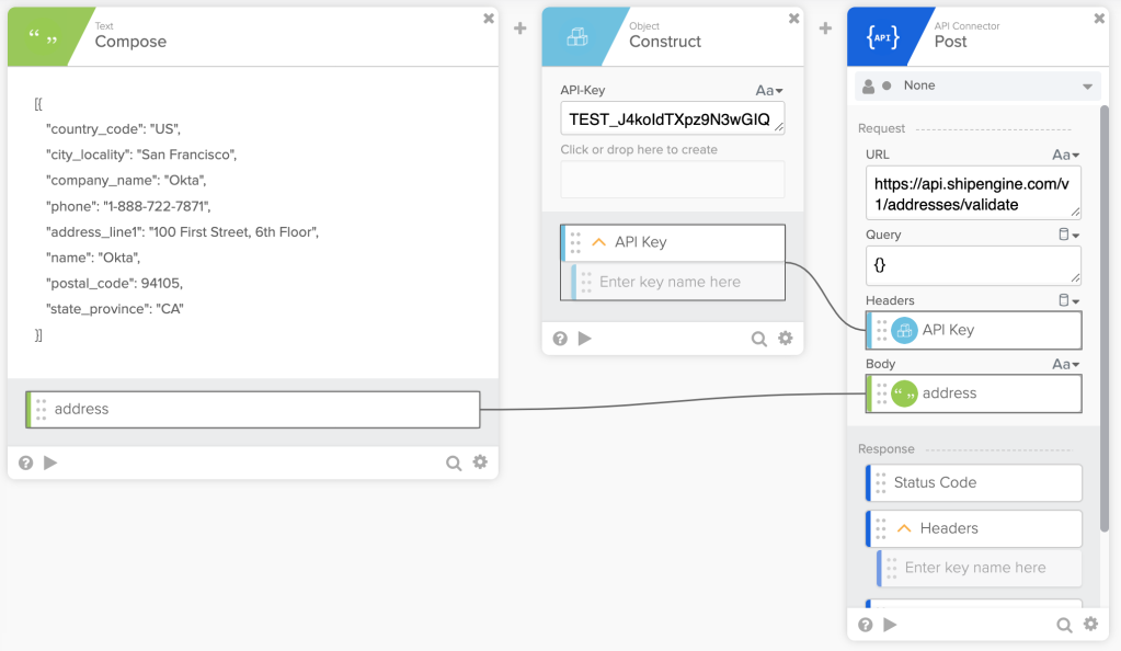 Using the API Connector card