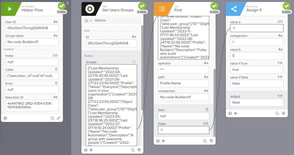 Flow run where a group name is not matched