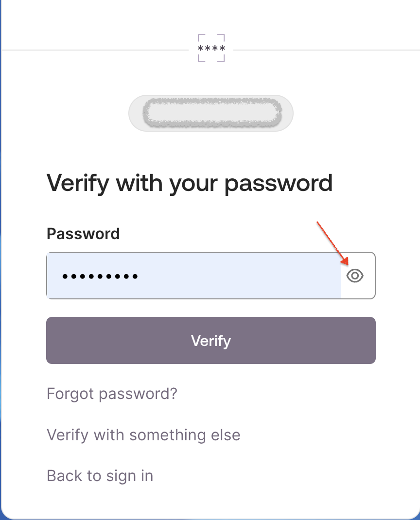 Show/hide the password