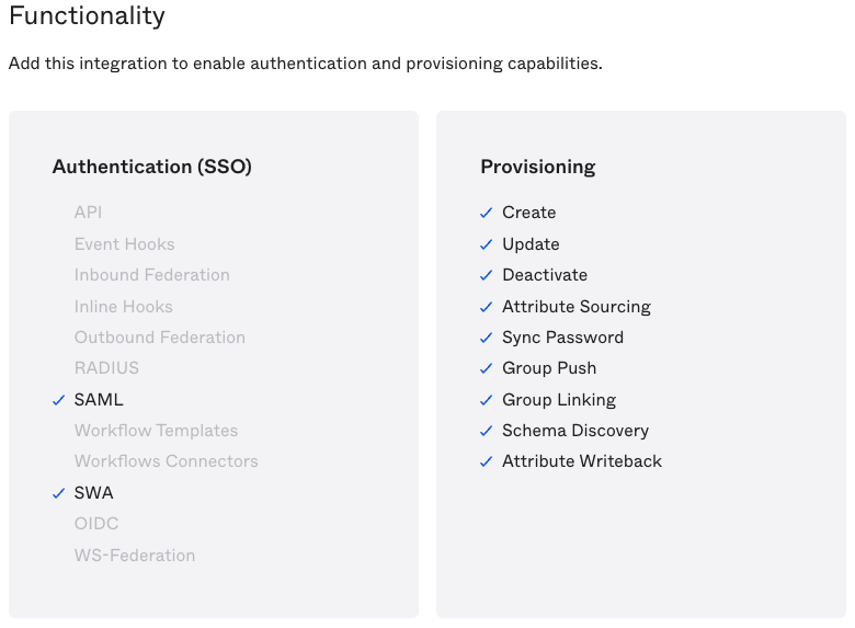 Functionalities
