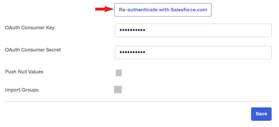 Re-authenticate with Salesforce.com