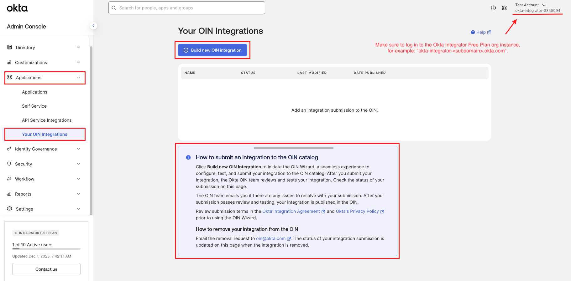 Okta Integrator Free Plan