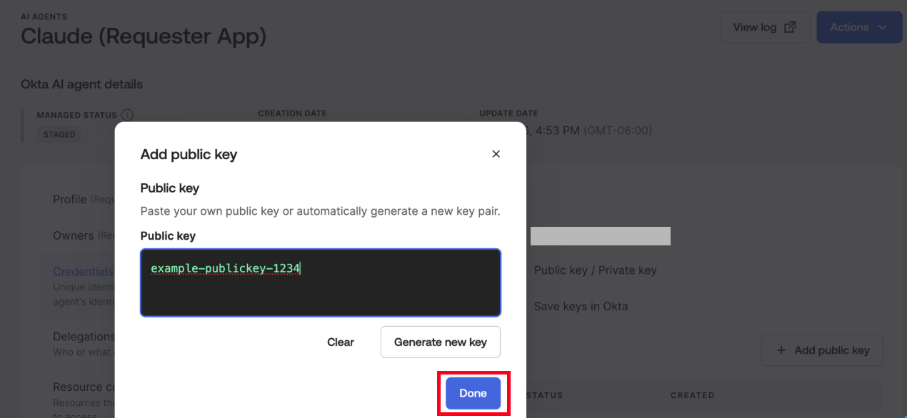 Add Public key