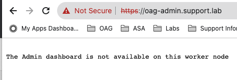 The Admin dashboard is not available on this worker node