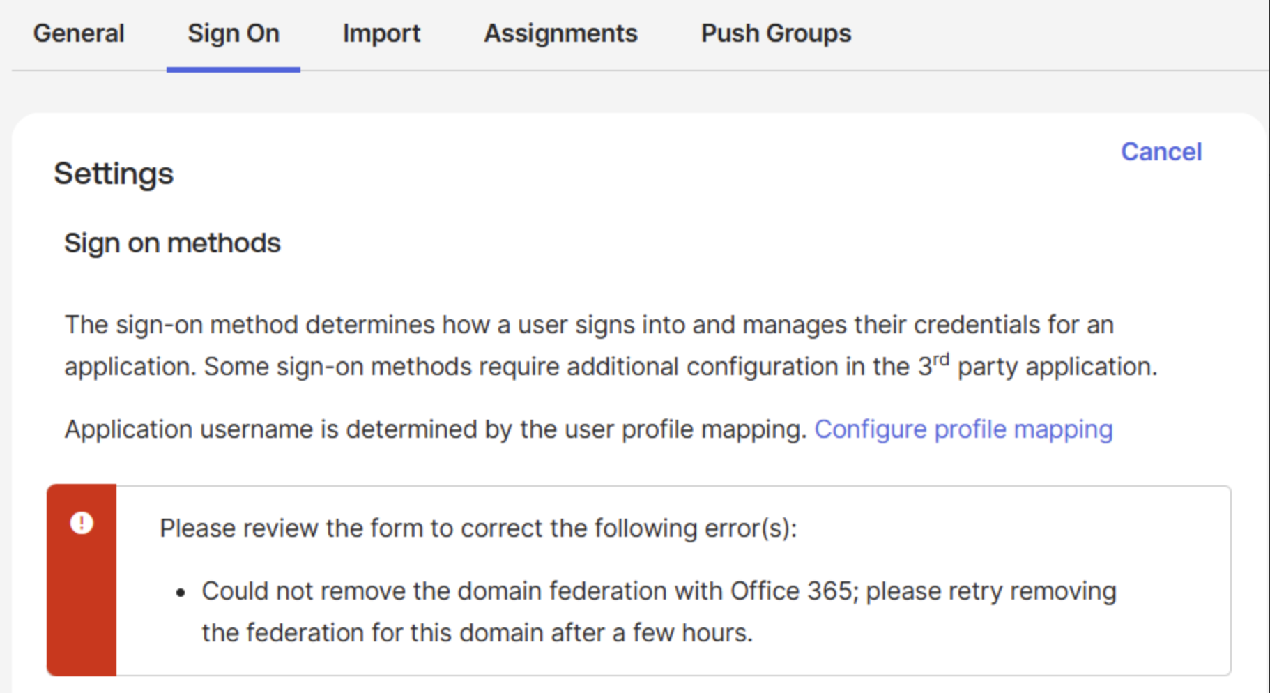 Could not remove the domain federation with Office 365
