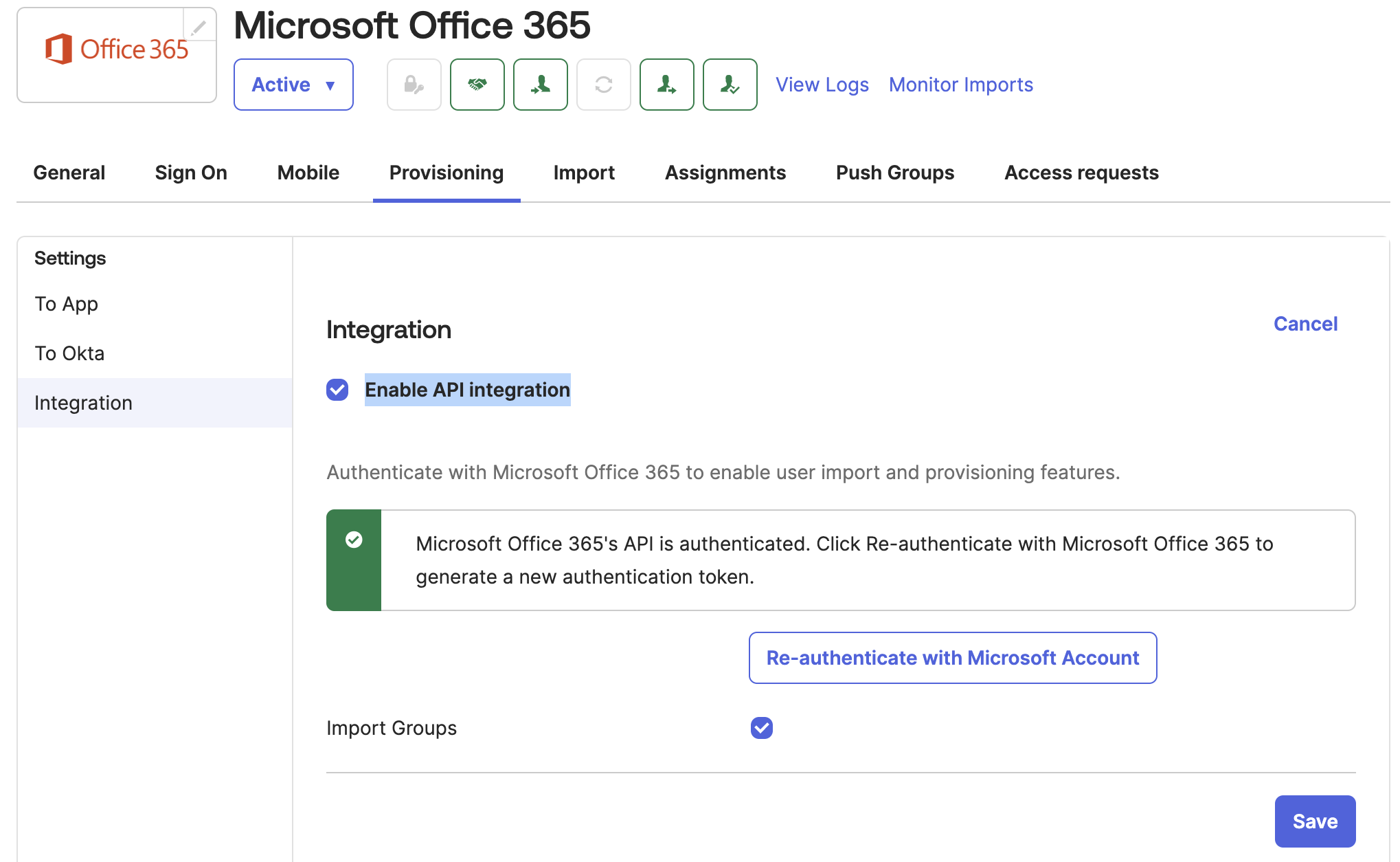 Enable API integration