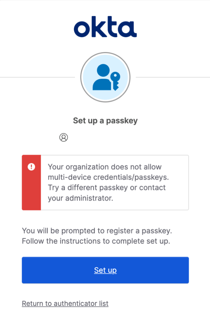 Set up a passkey