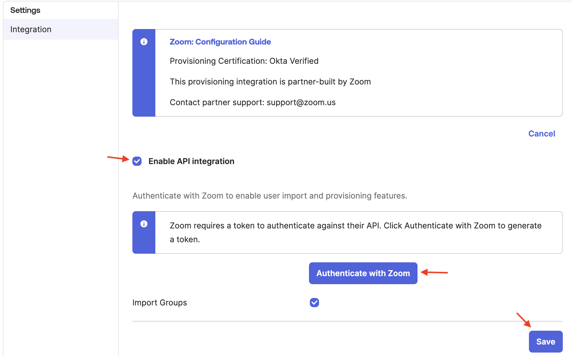 Enable API Integration