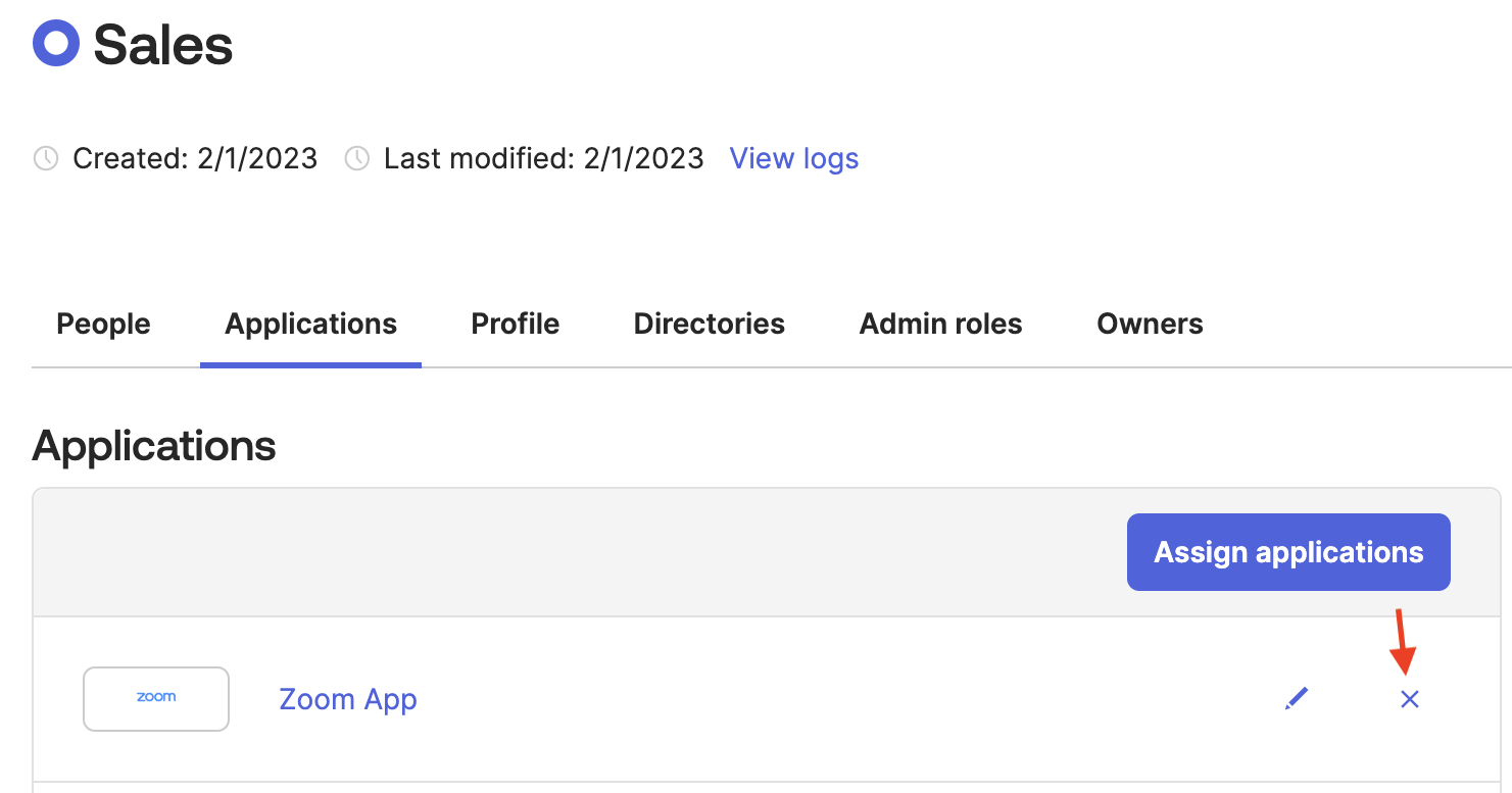 Unassing the Zoom app from a user