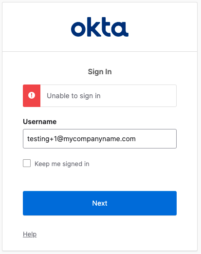 Okta login