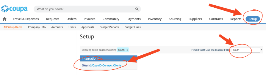 Coupa Setup