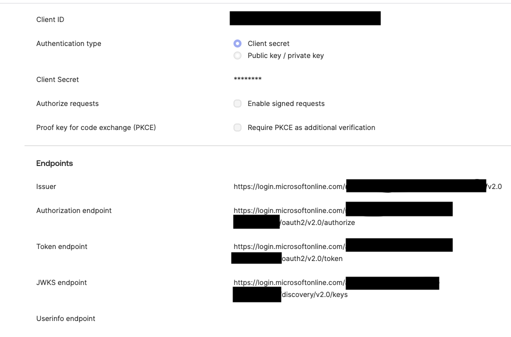 Userinfo endpoint