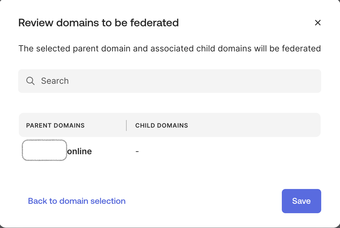 Review domains to be federated