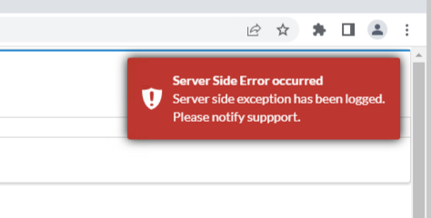 Error message