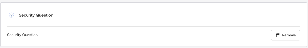 Remove Security Question