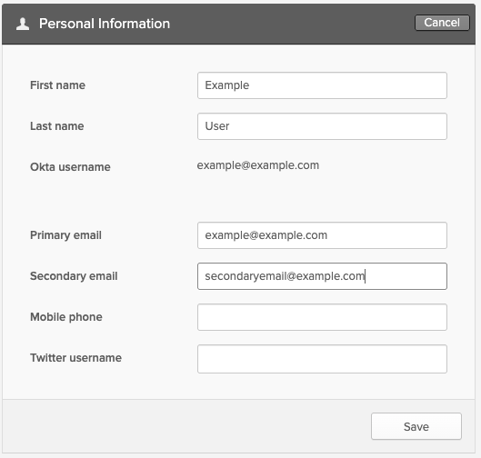 Secondary Email