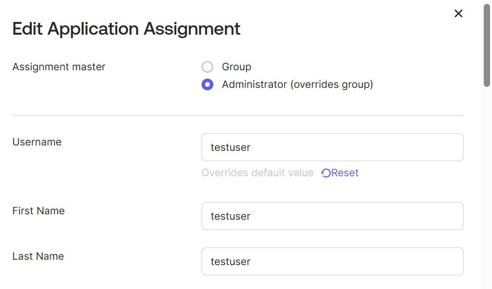 Assignment Master setting